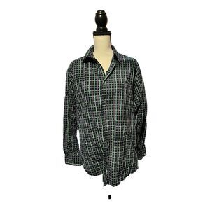Martin Gordon Long Sleeve Button Down Green 100% Cotton Size Large